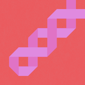 A folded papercraft ribbon.