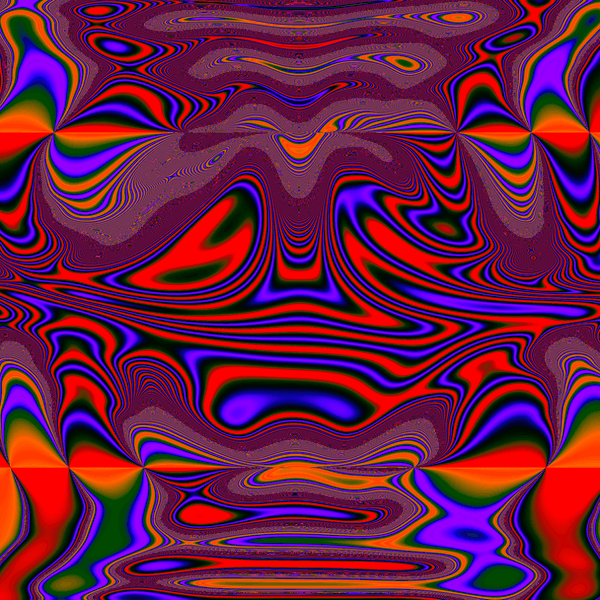 A technicolour abstract image. It looks like a vibrant oil spill.